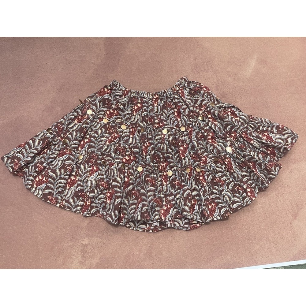 Pink Chicken New York Ruffle Full Girls Bohemian Mini Skirt Size 7 Year Summer
